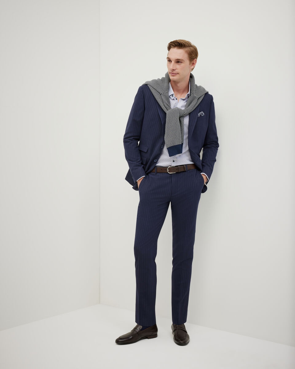 Pinstripe Tailored Jacket, Navy, hi-res
